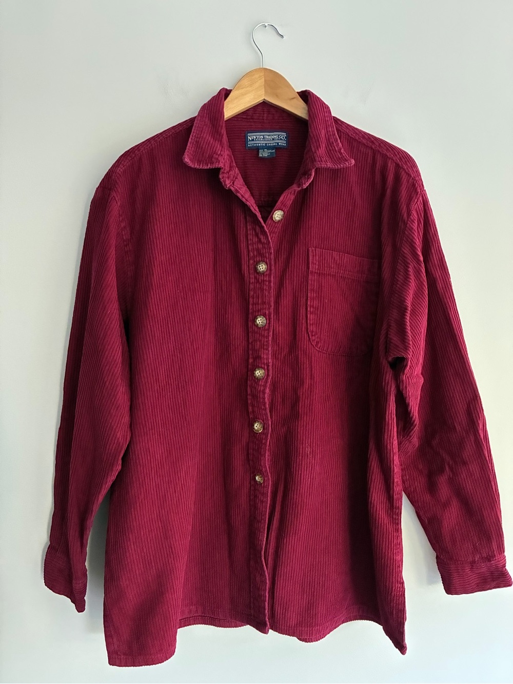 Newton Trading Co Vintage Burgundy Corduroy Button-Down Shirt Extra Large